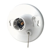 8827-CW4 1-Circuit 1-Piece Pull Chain Lampholder, 250 V AC, E26 Lamp