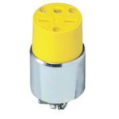 615CA Cable Mount Armored Grounding Straight Blade Connector, 250 V AC, 15 A, 2 Poles, 3 Wires, Yellow