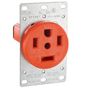 9460-IG Extra Heavy Duty Isolated Grounding Straight Blade Receptacle, 125/250 V AC, 60 A, 3 Poles, 4 Wires, Orange
