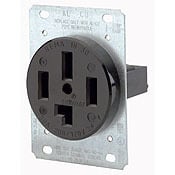 8330 Extra Heavy Duty Non-Grounding Straight Blade Power Receptacle, 120/208 V AC, 30 A, 4 Poles, 4 Wires, Black