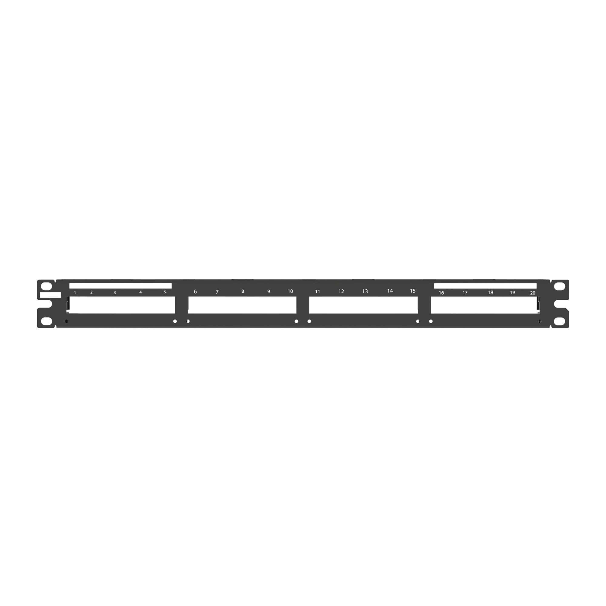 QSP24BL QuickNet 1RU All Metal Flat Shielded Modular Patch Panel, 24 Ports, Stainless Steel