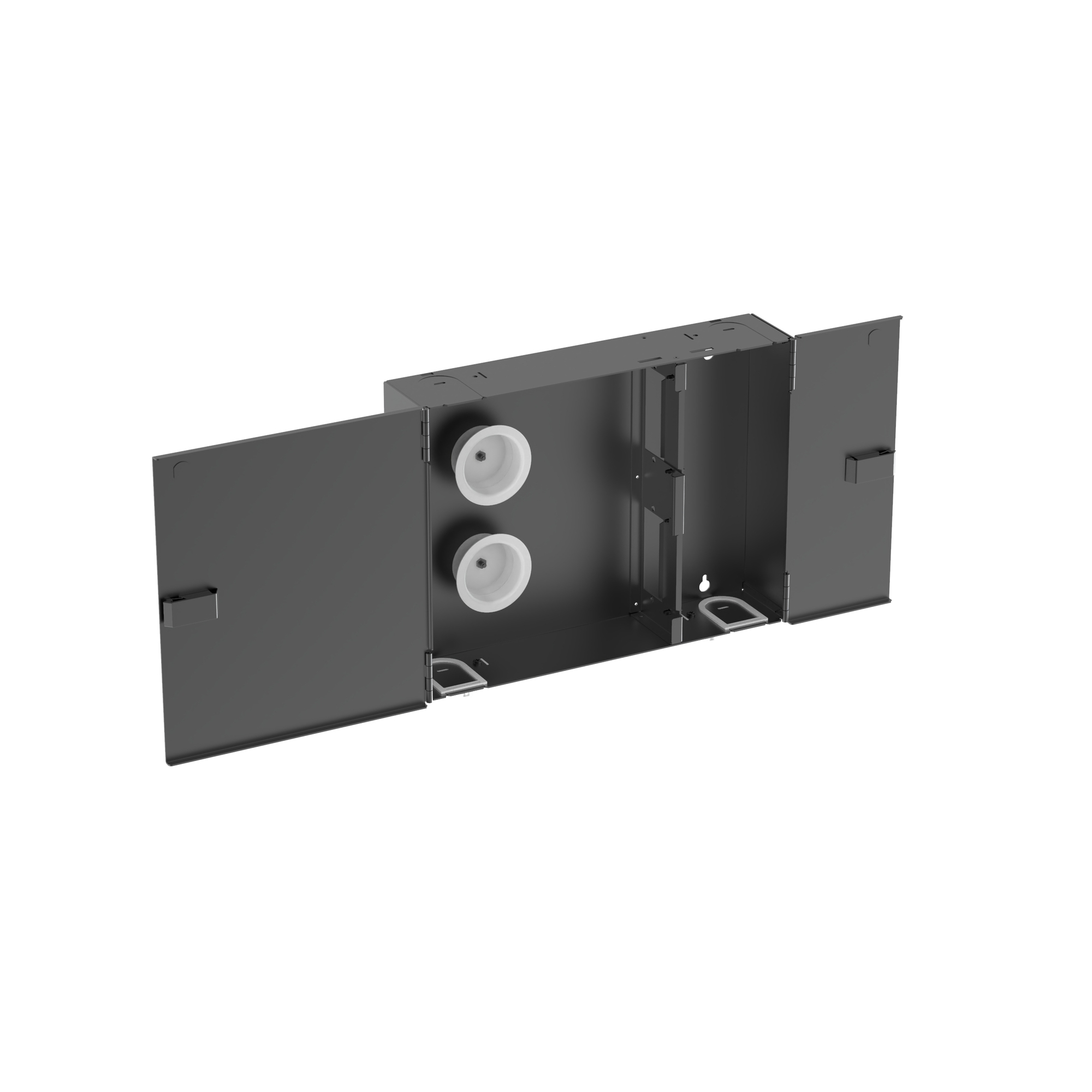 Opticom Wall Mount Fiber Enclosure, Black, 4 Ports