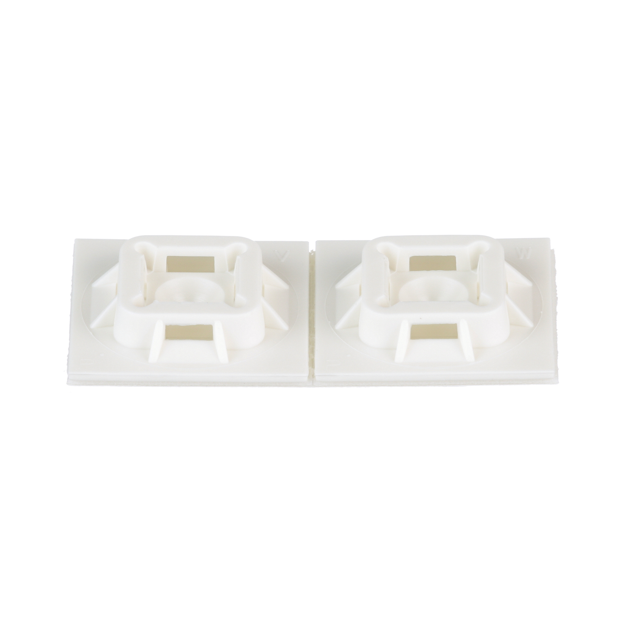 ABM100-A-C Cable Tie Mount, 4-Way, Rubber Adhesive Tape Mount, 0.19 in W Tie, Nylon 6.6, White