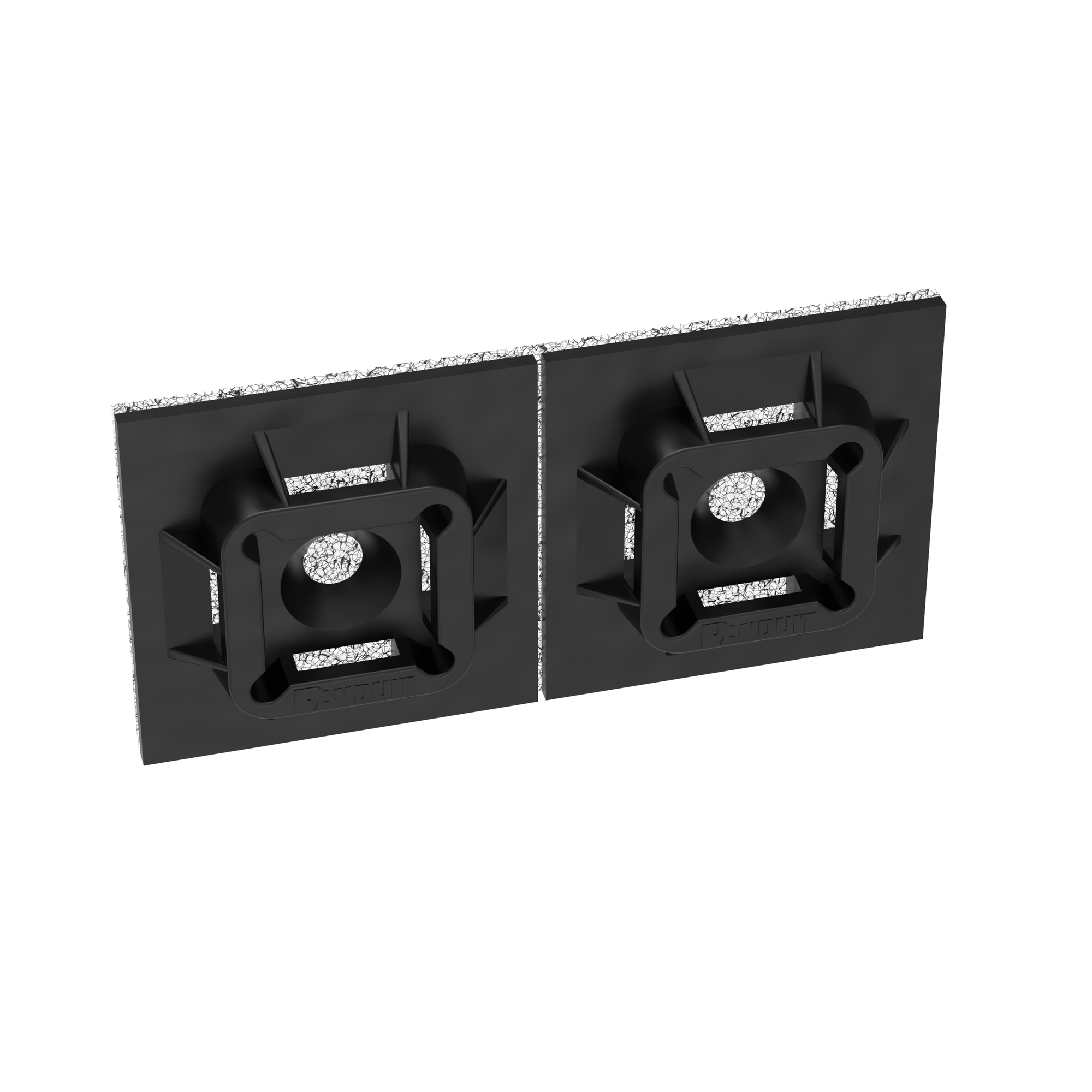 ABM100-AT-C0 Cable Tie Mount, 4-Way, Acrylic Adhesive Tape Mount, 0.19 in W Tie, Nylon 6.6, Black
