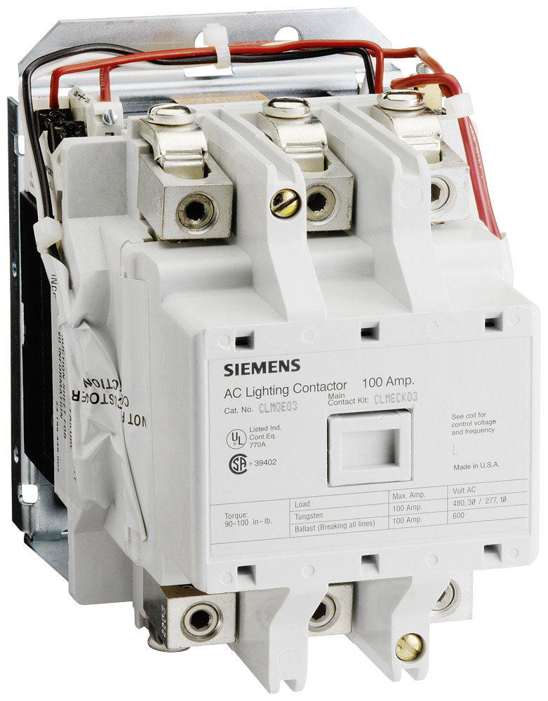 CLM0E03120 Lighting Contactor, 110/120 V AC V Coil, 100 A, 3NO Contact, 3 Poles
