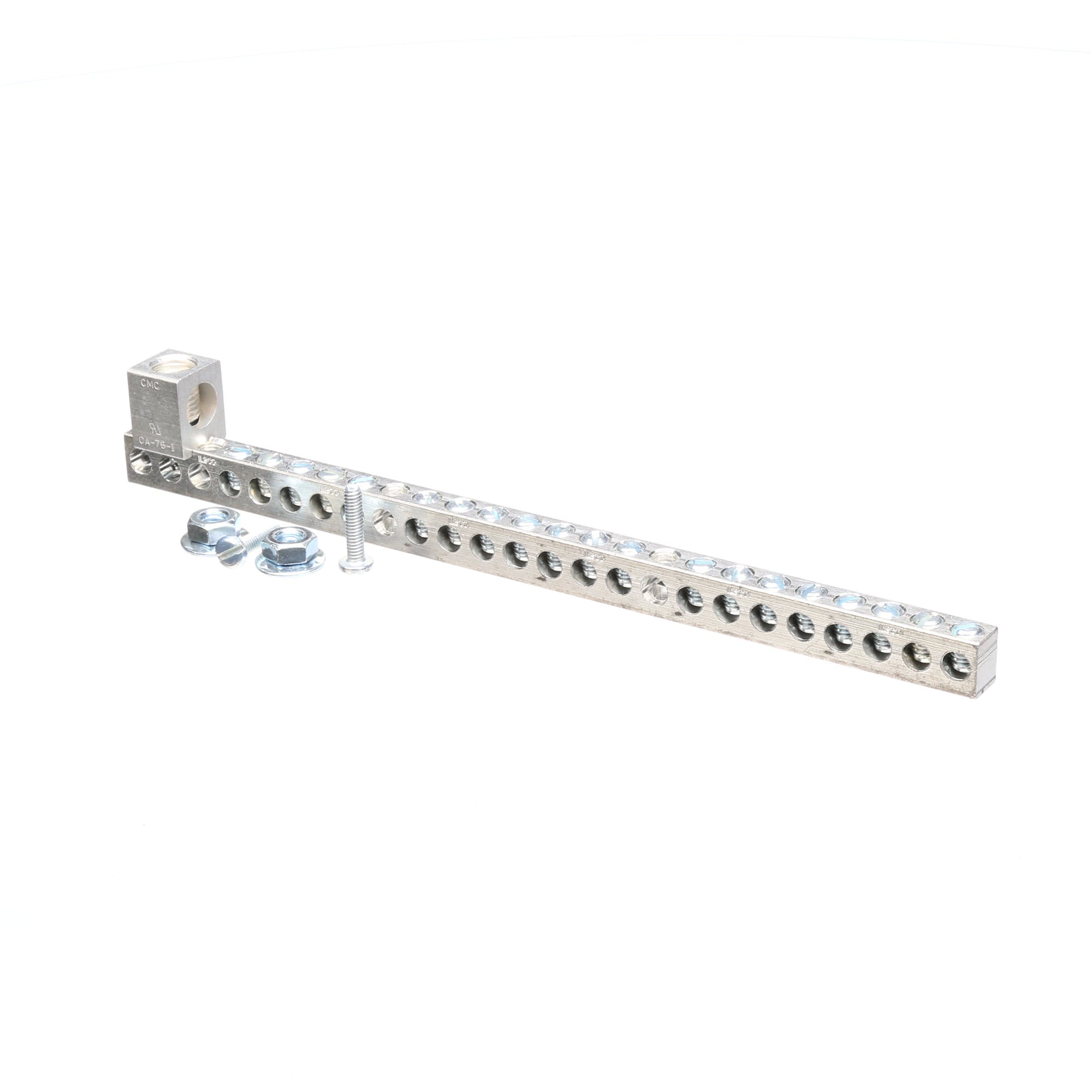 ECGB201 Ground Bar Kit, 14 to 4 AWG, 14 to 1/0 AWG Aluminum/Copper Conductor, 20 Terminals, For Use With Legacy Load Center
