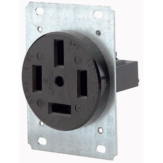 8360 3-Phase Extra Heavy Duty Non-Grounding Straight Blade Receptacle, 120/208 V AC, 60 A, 4 Poles, 4 Wires, Black