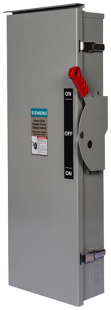DTNF224R Type VBII Double Throw Enclosed Heavy Duty Non-Fusible Safety Switch, 240 V AC, 200 A, 60 hp, 2 Form C DPDT Contact, 2 Poles