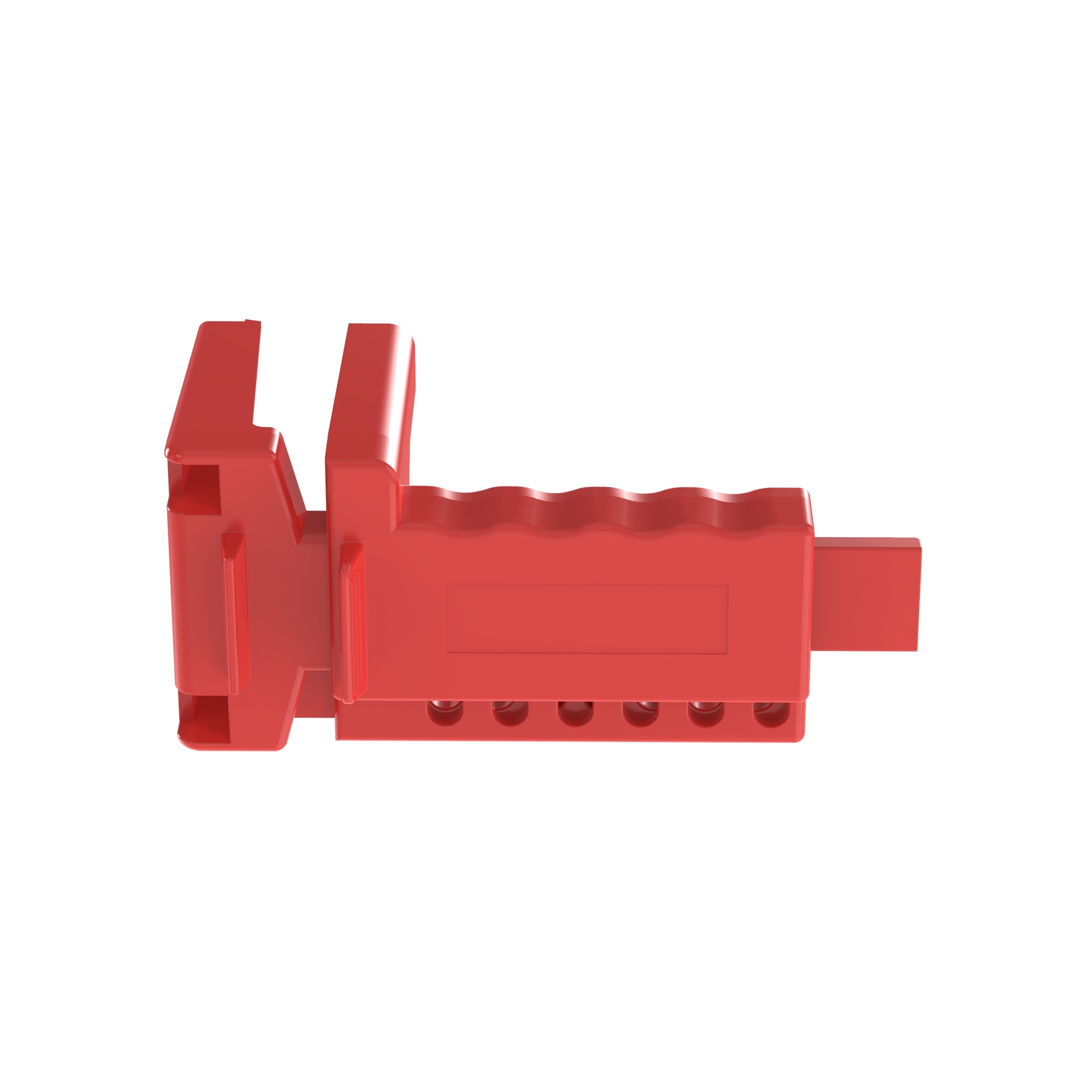 PSL-BV1 Ball Valve Lockout, Polypropylene, Red, 6.25"x3.1", PK1