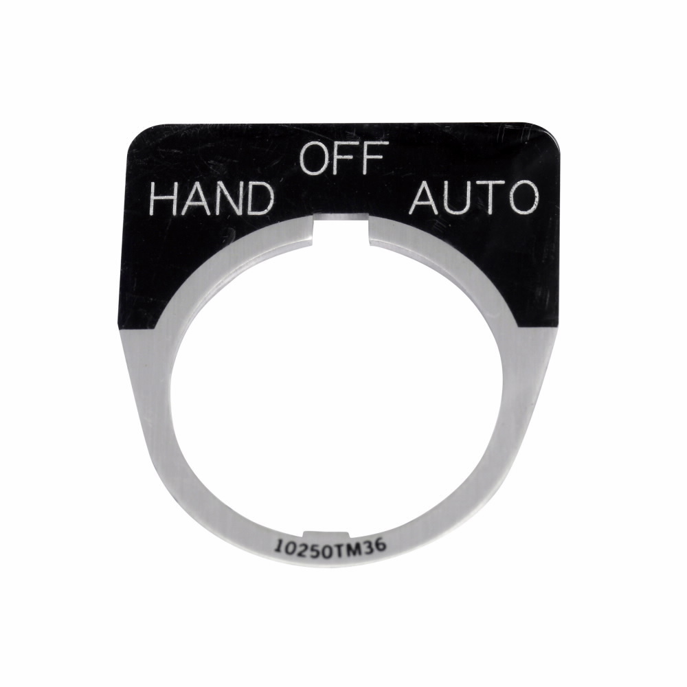 10250TM11 Standard Legend Plate, 0.1 in H x 1.6 in W, Half Round Plate, Black Field