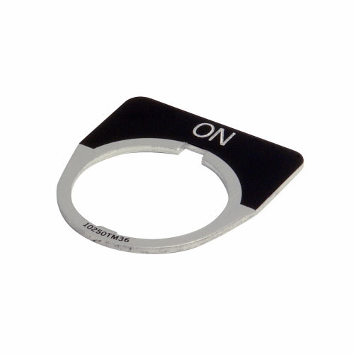 10250TM24 Standard Legend Plate, 0.1 in H x 1.6 in W, Half Round Plate, Black Field
