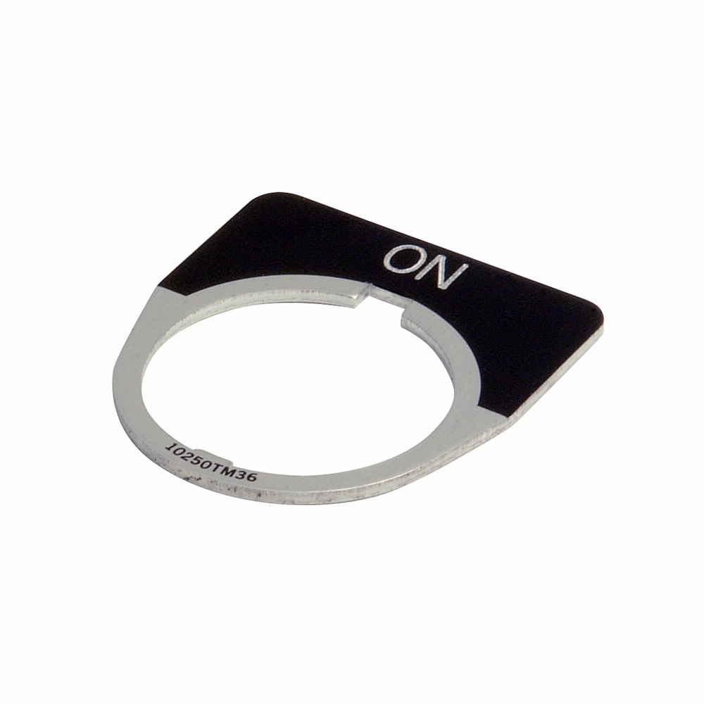 10250TM34 Standard Legend Plate, 0.1 in H x 1.6 in W, Round Plate, Black Field