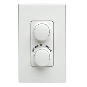 RTD01-10I IllumaTech Combo Electro-Mechanical Fan Speed Control Dimmer, 120 VAC, 1.5 A, 1 Pole, Push ON/Push OFF Operation Mode, Ivory