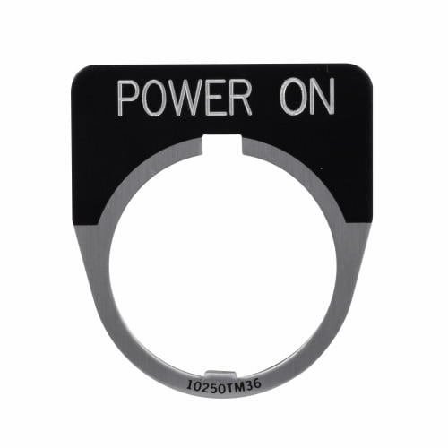 10250TM80 Standard Legend Plate With Multiple Conduit Plate, 0.1 in H x 1.6 in W, Half Round Plate, Aluminum/Die Cast Zinc, Black Field