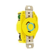 23CM-20 Grounding Locking Receptacle, 250 V AC, 20 A, 2 Poles, 3 Wires, Yellow