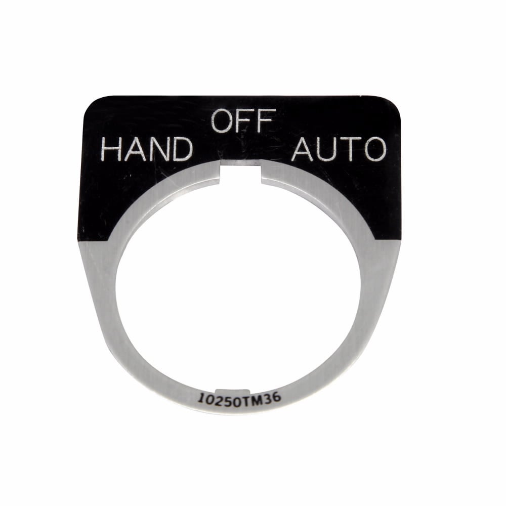 10250TM51 Standard Legend Plate, 0.1 in H x 1.6 in W, Round Plate, Black Field