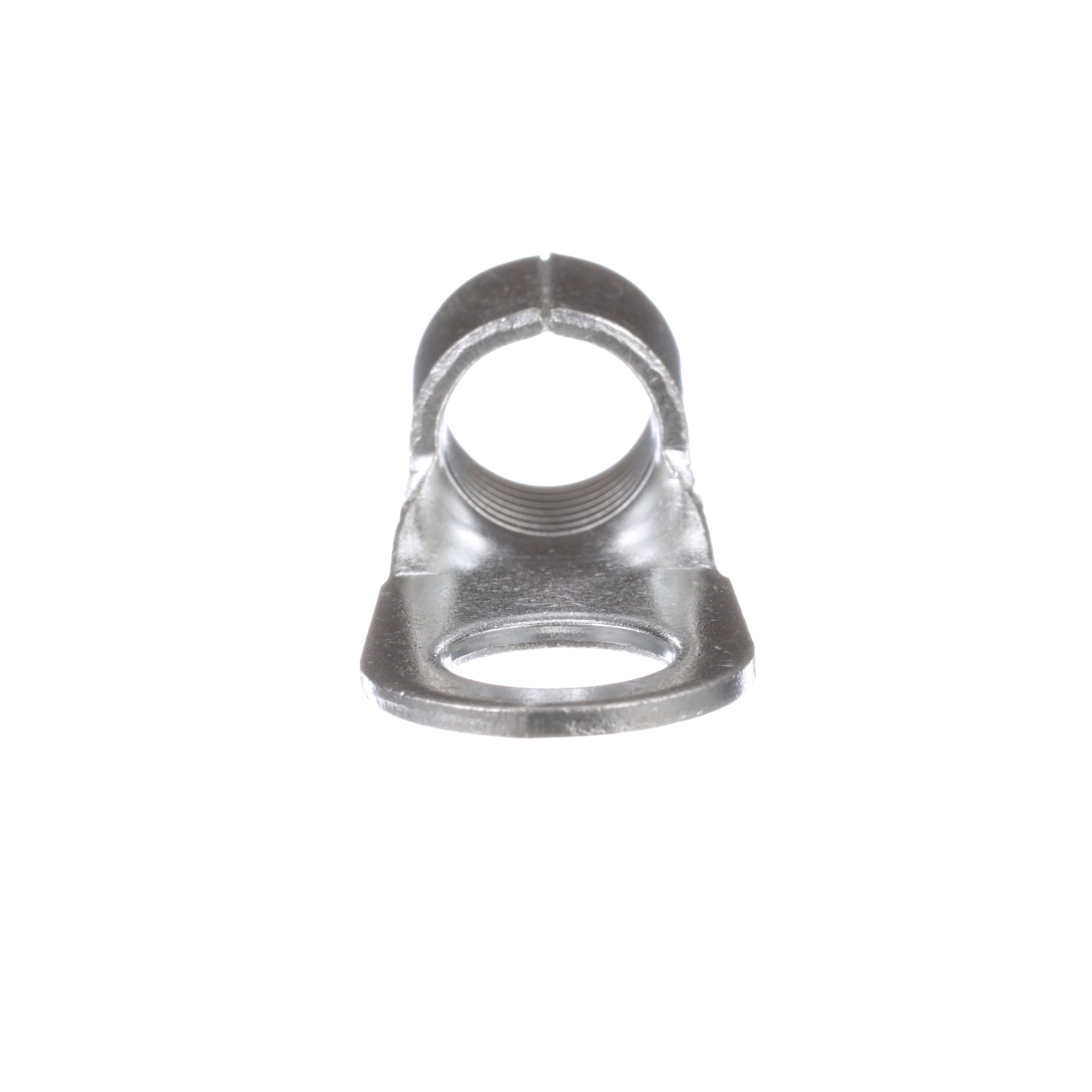 P2-38R-T Pan-Term Type P-R Loose Piece Non-Insulated Ring Terminal, 2 AWG Conductor, 1.46 in L, Brazed Seam/Standard/Internal Serration/Insulation Support Barrel, Copper, Metallic
