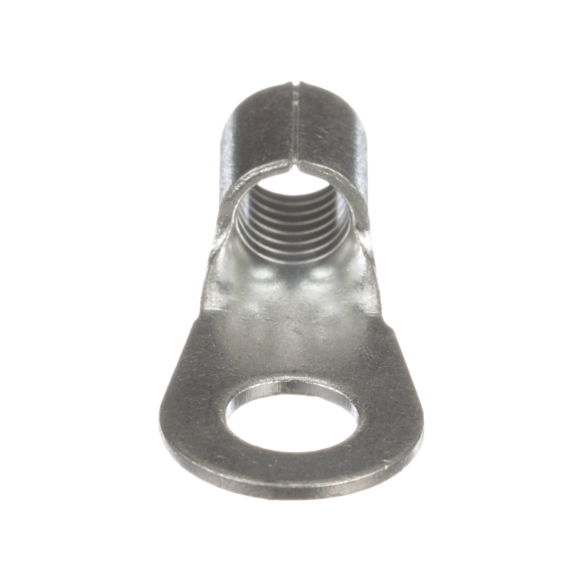 P4-56R-T Pan-Term Type P-R Loose Piece Non-Insulated Ring Terminal, 4 AWG Conductor, 1.46 in L, Brazed Seam/Standard/Internal Serration/Insulation Support Barrel, Copper, Metallic