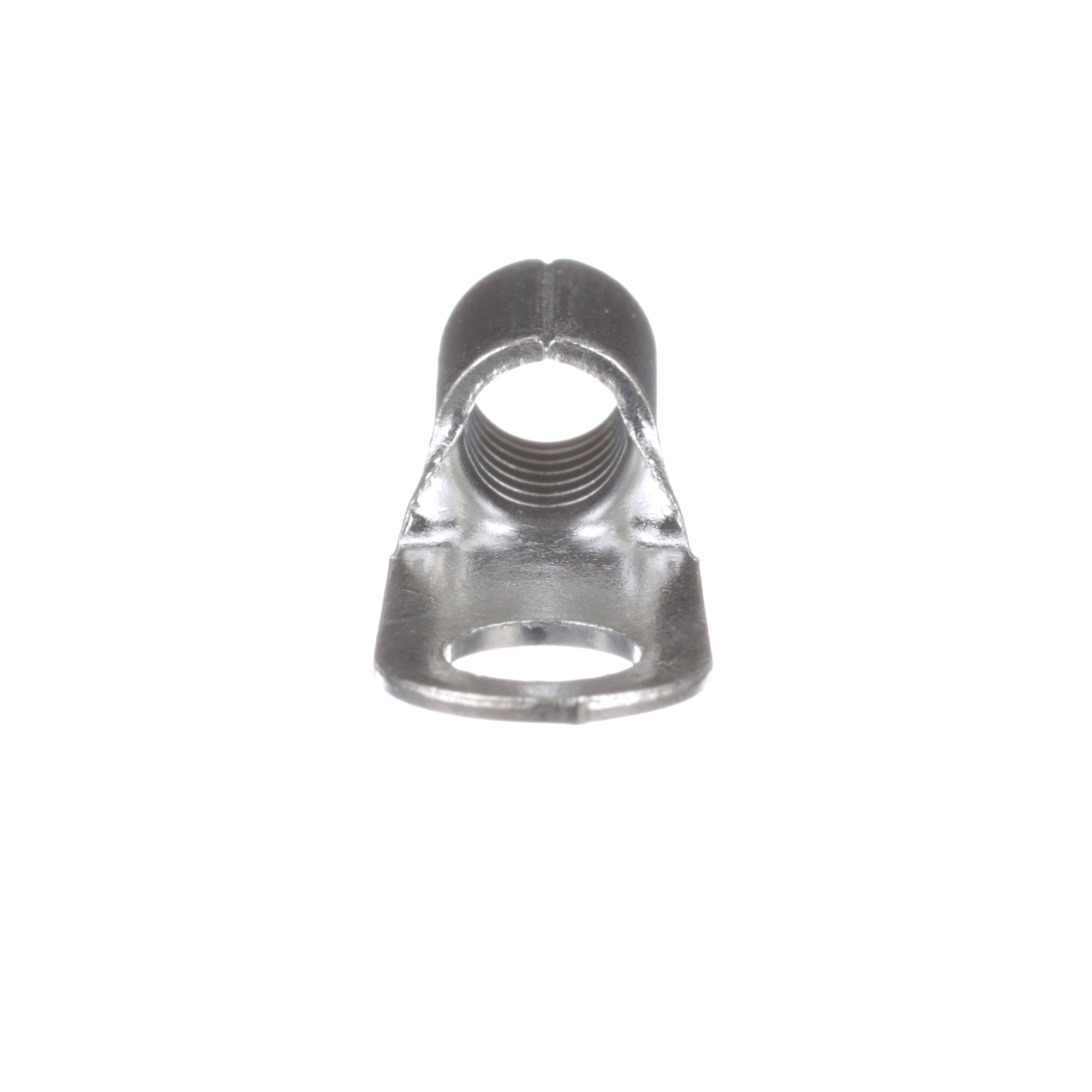 P6-14R-E Pan-Term Type P-R Loose Piece Non-Insulated Ring Terminal, 6 AWG Conductor, 1.21 in L, Brazed Seam/Standard/Internal Serration/Insulation Support Barrel, Copper, Metallic