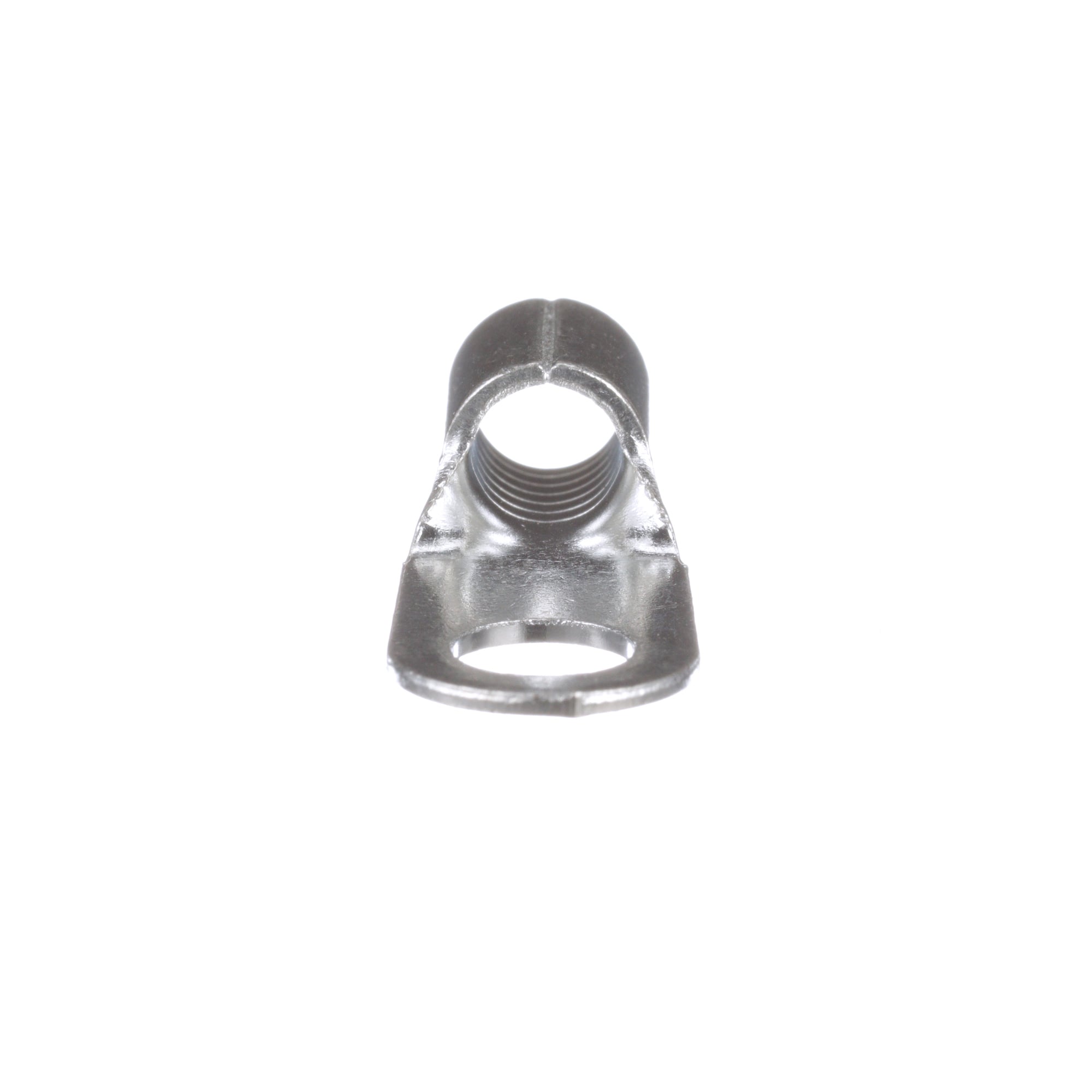 P6-14R-T Pan-Term Type P-R Loose Piece Non-Insulated Ring Terminal, 6 AWG Conductor, 1.21 in L, Brazed Seam/Standard/Internal Serration/Insulation Support Barrel, Copper, Metallic