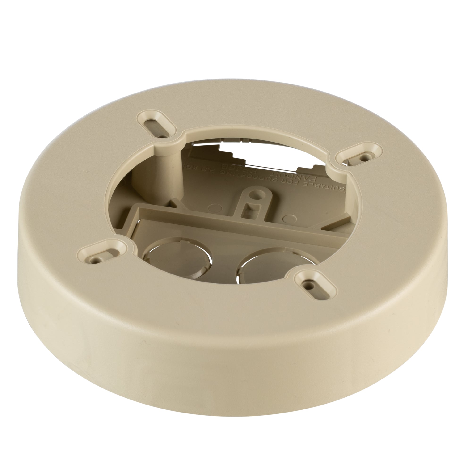 RJBX3510EI 1-Gang Power Rated Outlet Box, 5.51 in L x 5.51 in W x 1.15 in H, PVC, Electric Ivory