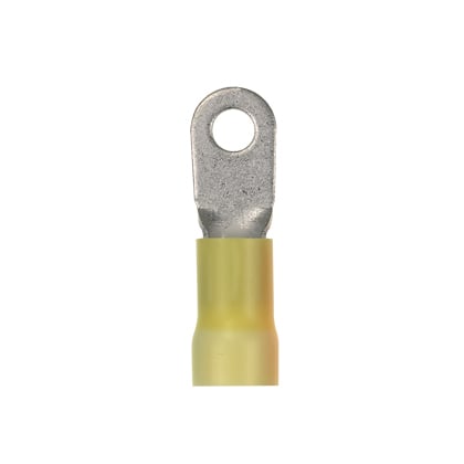 PV4-14R-E Pan-Term PV-R Loose Piece Ring Terminal, 4 AWG Conductor, 1.88 in L, Brazed Seam/Funnel Entry/Insulation Support/Internal Serration Barrel, Copper, Yellow