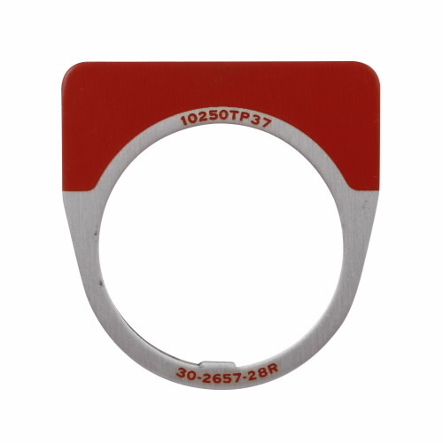 10250TP34 10250T Small Legend Plate, 1.57 in H x 1.57 in W, Half Round Plate, Plastic, Red Field