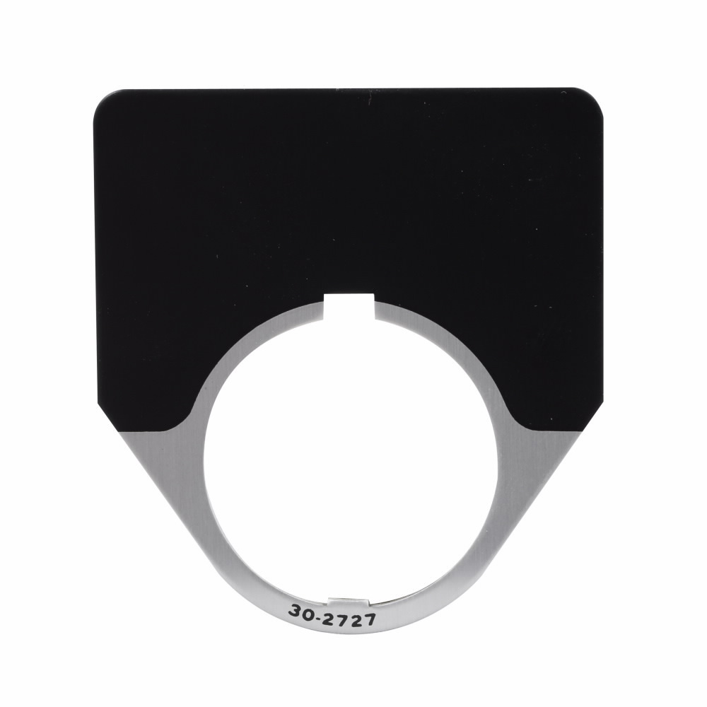 10250TJ36 Blank Jumbo Legend Plate, 0.1 in H x 2 in W, Half Round Plate, Black Field