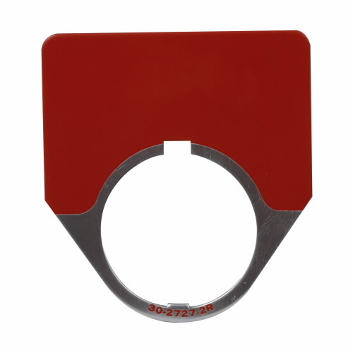 10250TJ37 Blank Jumbo Legend Plate, 0.1 in H x 2 in W, Half Round Plate, Red Field