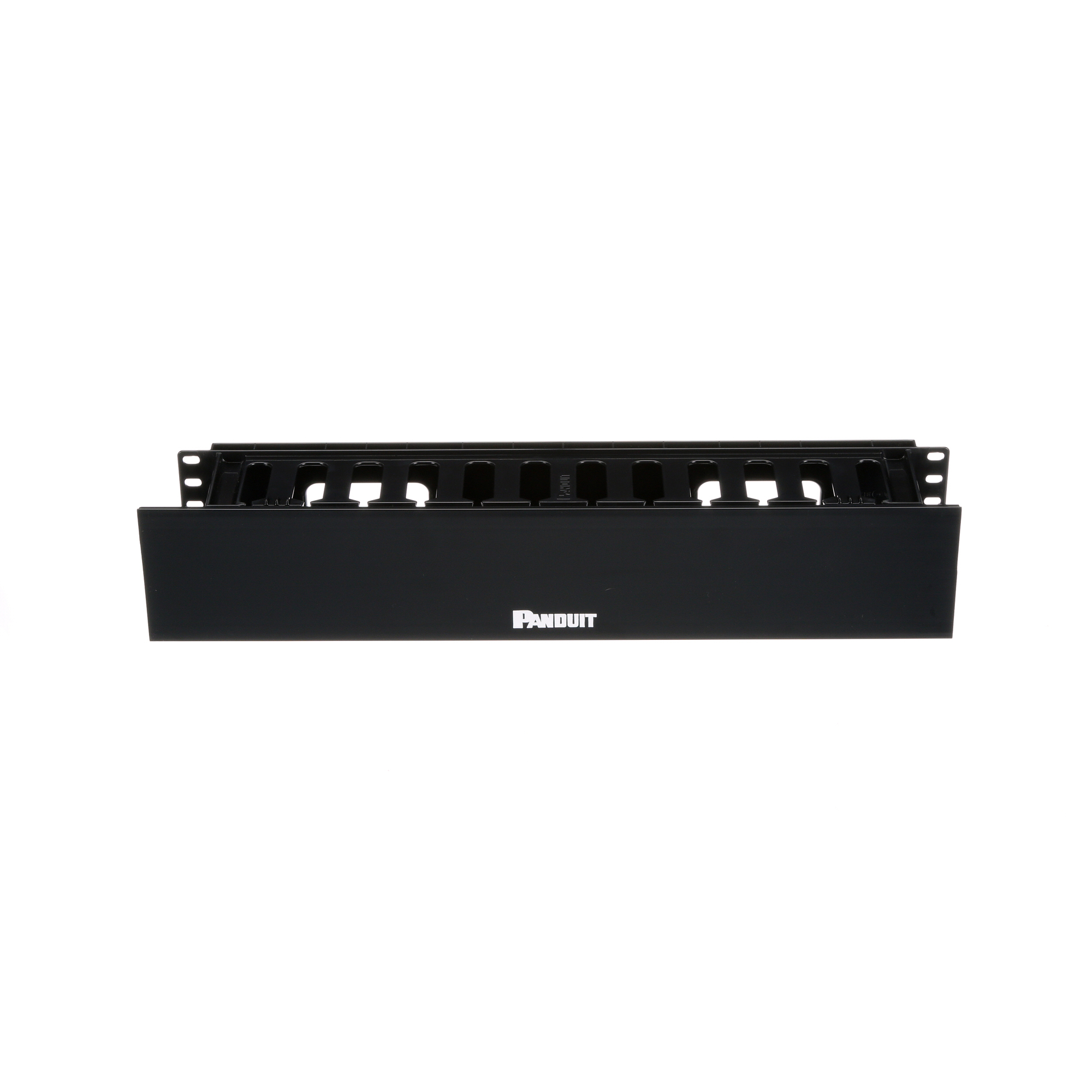 WMPHF2E PatchLink 2RU 1-Sided Horizontal Cable Manager, 3-1/2 in H x 19 in W x 3.7 in D, ABS, Black