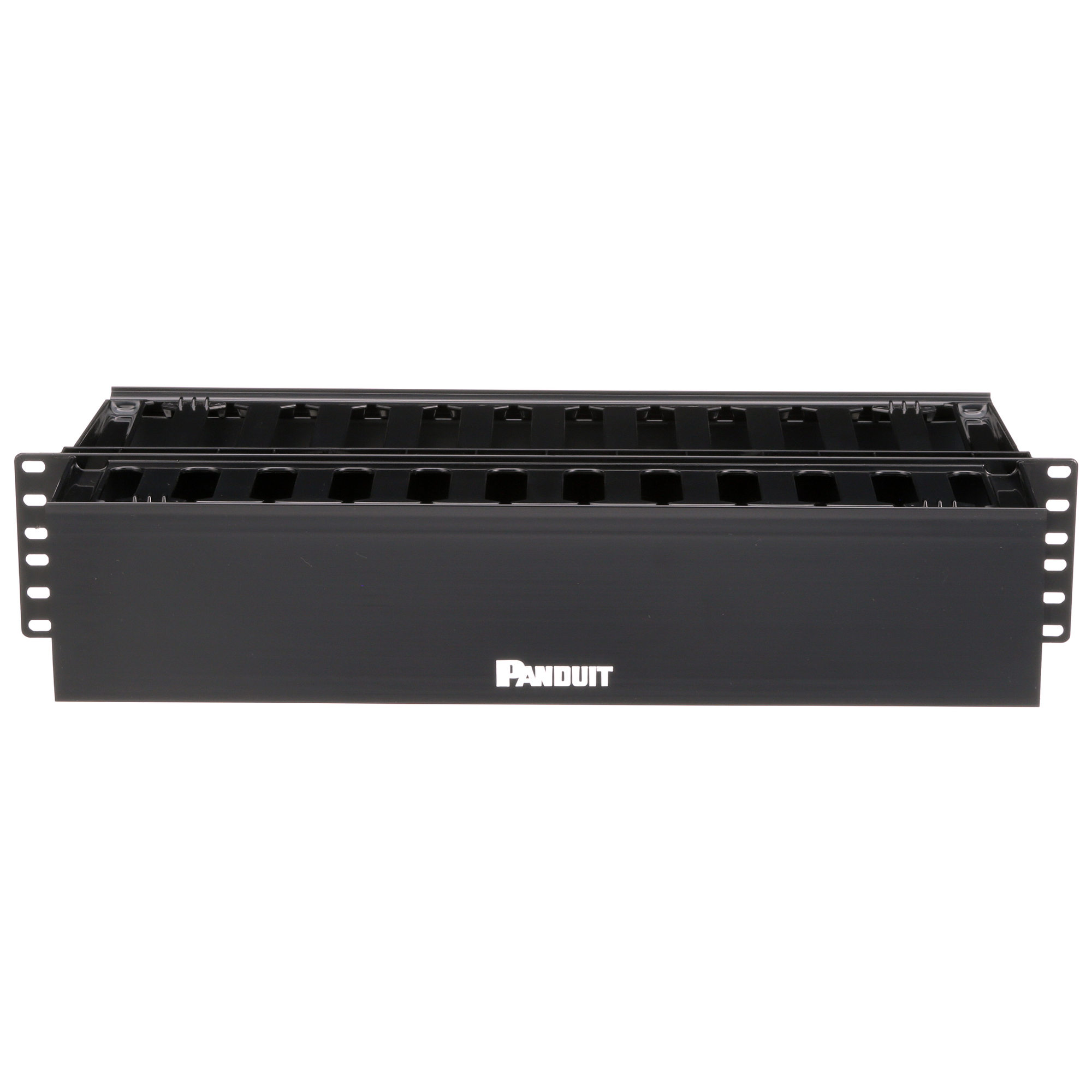 WMP1E PatchLink 2-Sided Horizontal Cable Manager, 3-1/2 in H x 19 in W x 8.9 in D, ABS, Black