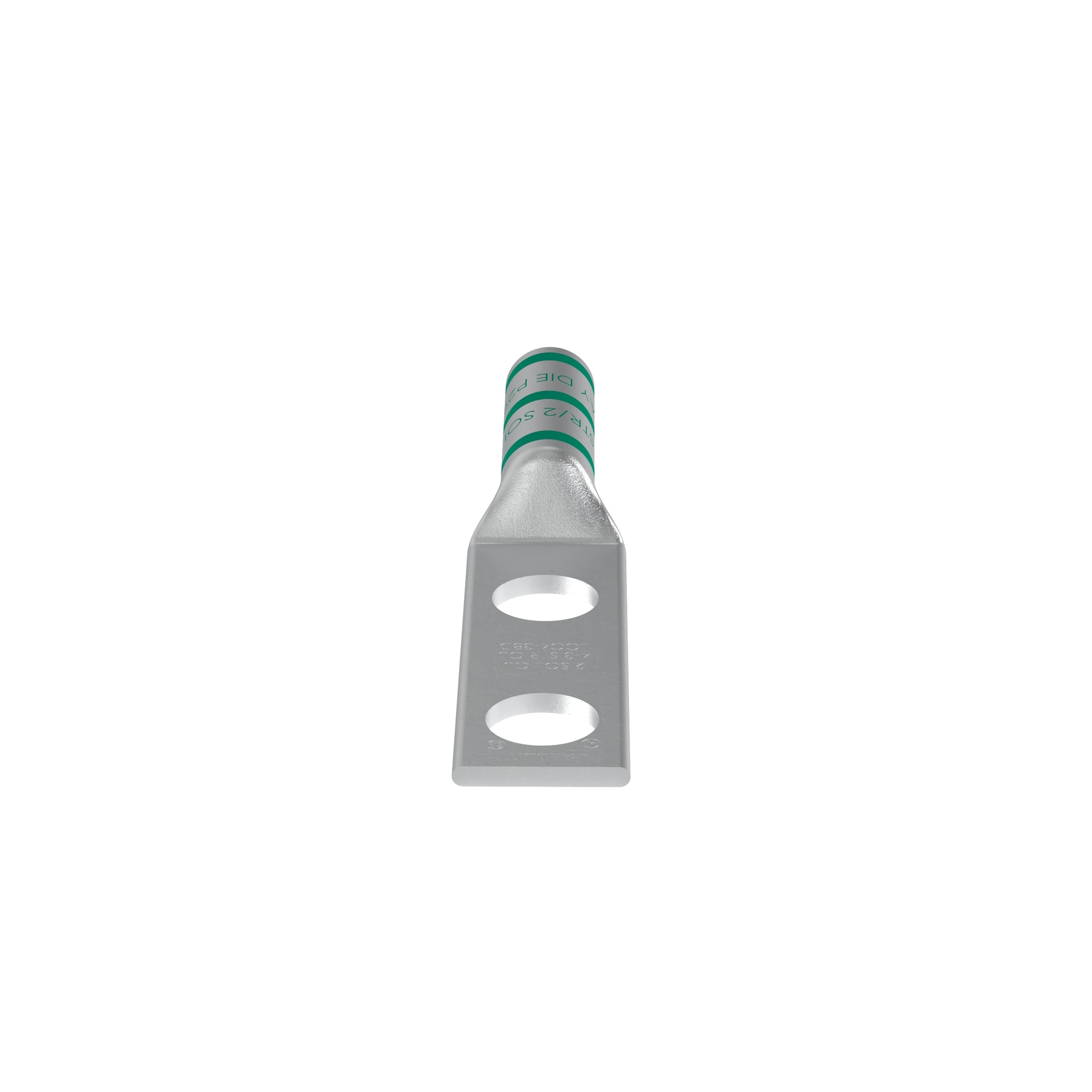Pan-Lug LCC4-38D-L Comp. Lug, Tin Plt Copper, Strt, Two 3/8" Stud, PK50