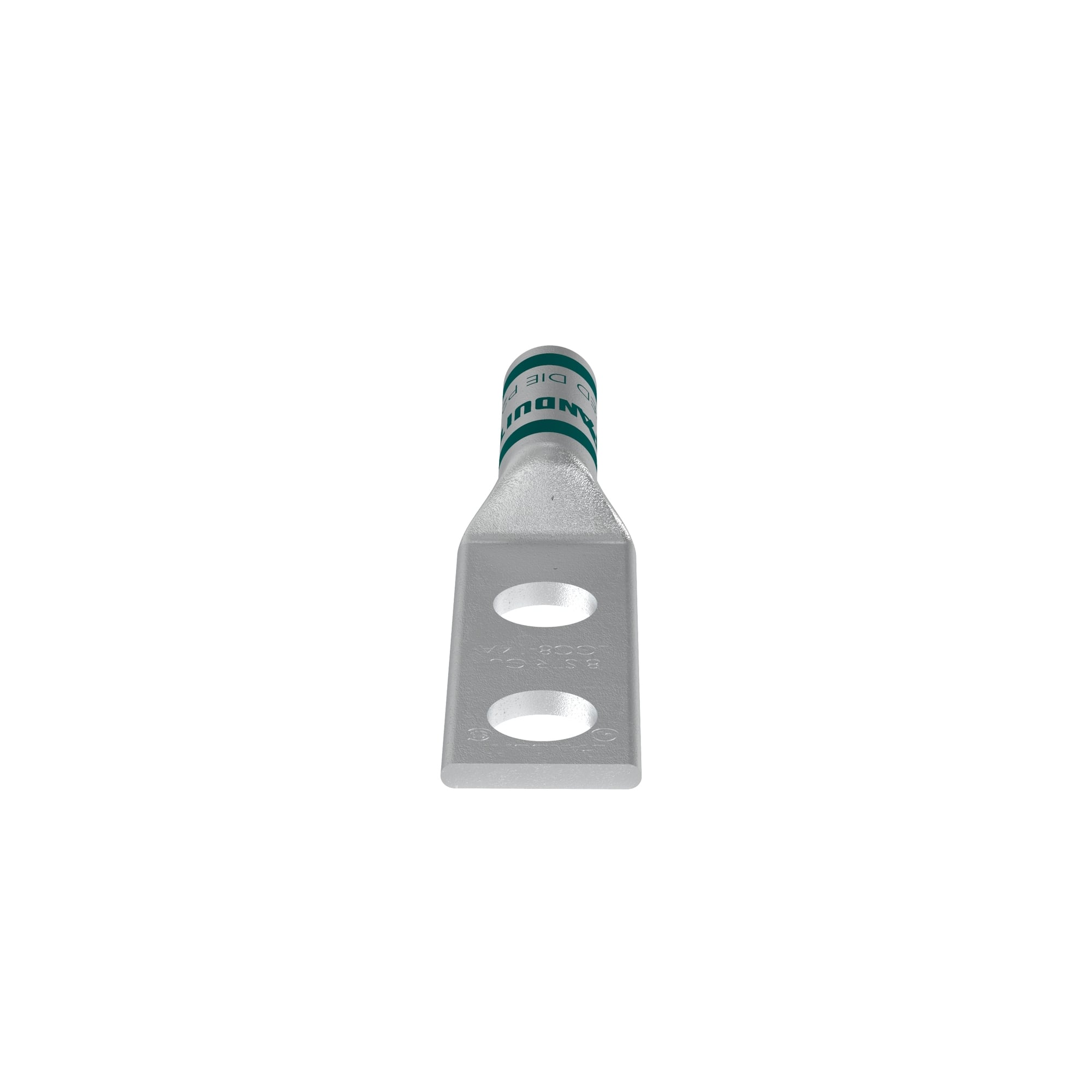Pan-Lug LCC8-14A-L Comp. Lug, 8, Tin Plt Copper, Strt, Two 1/4" Stud, PK50