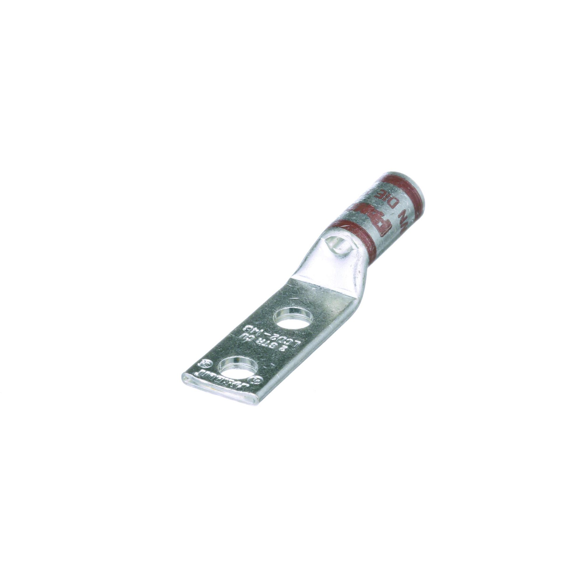 LCD2-14B-Q Pan-Lug 2-Hole Compression Lug, 2 AWG Stranded Copper Conductor, Die Code: P33, 42.826 in Stud, Copper