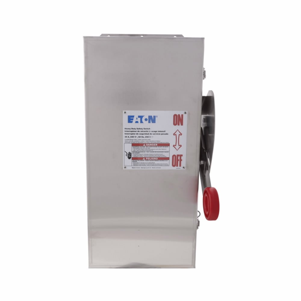 DH221NWK K Series Heavy Duty Corrosion-Resistant Fusible Single Throw Safety Switch With Neutral, 240 V AC, 30 A, 1-3/4 hp, 3 hp, 5 hp, 7-1/2 hp, DPST Contact, 2 Poles