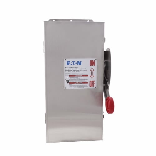 DH321FWK K Series Heavy Duty Corrosion-Resistant Fusible Single Throw Safety Switch, 240 V AC, 30 A, 1-3/4 hp, 3 hp, 5 hp, 7-1/2 hp, 3PST Contact, 3 Poles