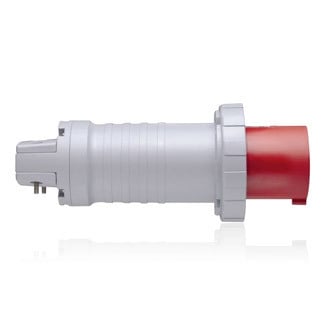 4125P-6W Pin and Sleeve Plug, 380 to 415 VAC, 125 A, 3 Poles, 4 Wires, Red