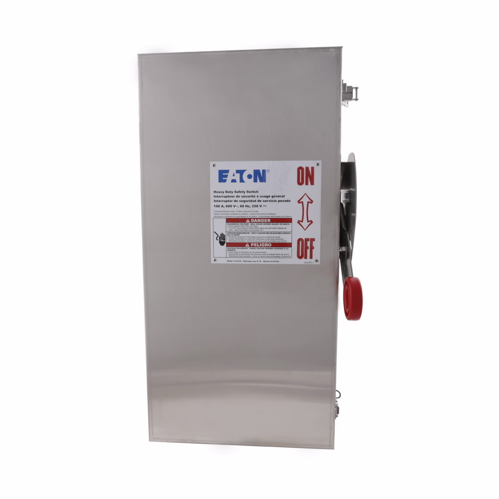 DH361UWK Heavy Duty Non-Fusible Single Throw Safety Switch, 600 V AC, 30 A, 5 hp, 7.5 hp, 10 hp, 20 hp, 30 hp, 3PST Contact, 3 Poles