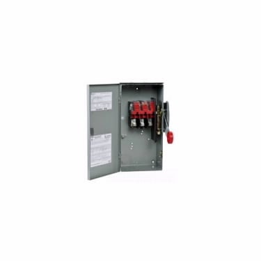 DH461UDK Heavy Duty Non-Fusible Dusttight Single Throw Safety Switch, 600 V AC, 30 A, 5 hp, 10 hp, 20 hp, 25 hp, 30 hp, 4PST Contact, 4 Poles