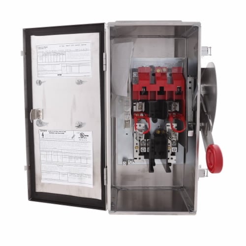 DH222NWK K Series Heavy Duty Corrosion-Resistant Fusible Single Throw Safety Switch With Neutral, 240 V AC, 60 A, 3 hp, 7-1/2 hp, 10 hp, 15 hp, DPST Contact, 2 Poles