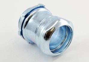 251 Bridgeport Non-Insulated Compression Connector, 3/4 in Trade, For Use With EMT Conduit, Steel, Electro-Plated Zinc
