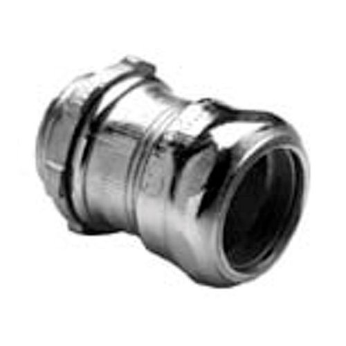 252 Bridgeport Non-Insulated Compression Connector, 1 in Trade, For Use With EMT Conduit, Steel, Electro-Plated Zinc