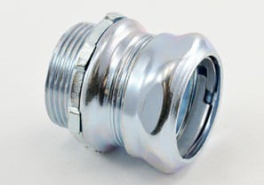 253 Bridgeport Non-Insulated Compression Connector, 1-1/4 in Trade, For Use With EMT Conduit, Steel, Electro-Plated Zinc