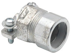 281 Bridgeport Conduit Combination Coupling, 1/2 in, For Use With Flexible and EMT Conduit, Malleable Iron, Electroplated Zinc