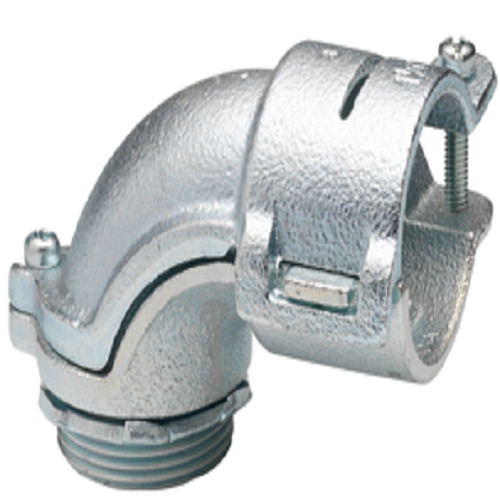 813 Bridgeport Large Size Conduit Connector, 3-1/2 in Trade, For Use With Flexible Metal Conduit, Malleable Iron, Electro-Plated Zinc