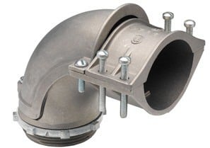 814 Bridgeport Large Size Conduit Connector, 4 in Trade, For Use With Flexible Metal Conduit, Malleable Iron, Electro-Plated Zinc