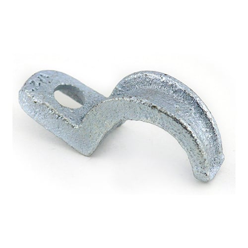 901 Bridgeport 1-Hole Pipe Strap, 1/2 in, For Use With IMC/Rigid Conduit, Malleable Iron, Electro-Plated Zinc