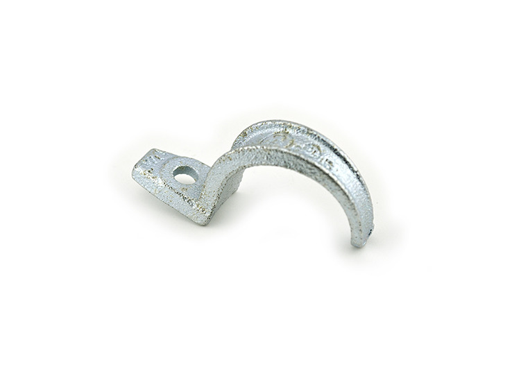 923 Bridgeport 1-Hole Pipe Strap, 1-1/4 in, For Use With EMT Conduit, Malleable Iron, Electro-Plated Zinc