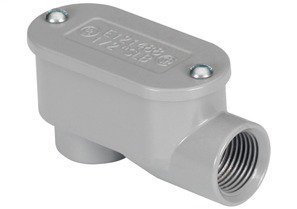 1029 Bridgeport Type LB Raintight Service Entrance Conduit Body, 1-1/2 in Hub, 30.5 cu-in Capacity, Aluminum, Enamel Painted