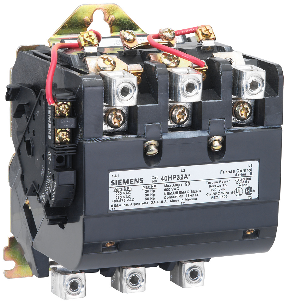 40HP32AC 3-Phase Full Voltage Non-Reversing Contactor, 220 to 240 V AC, 440 to 480 V AC Coil, 90 A, 3 Poles